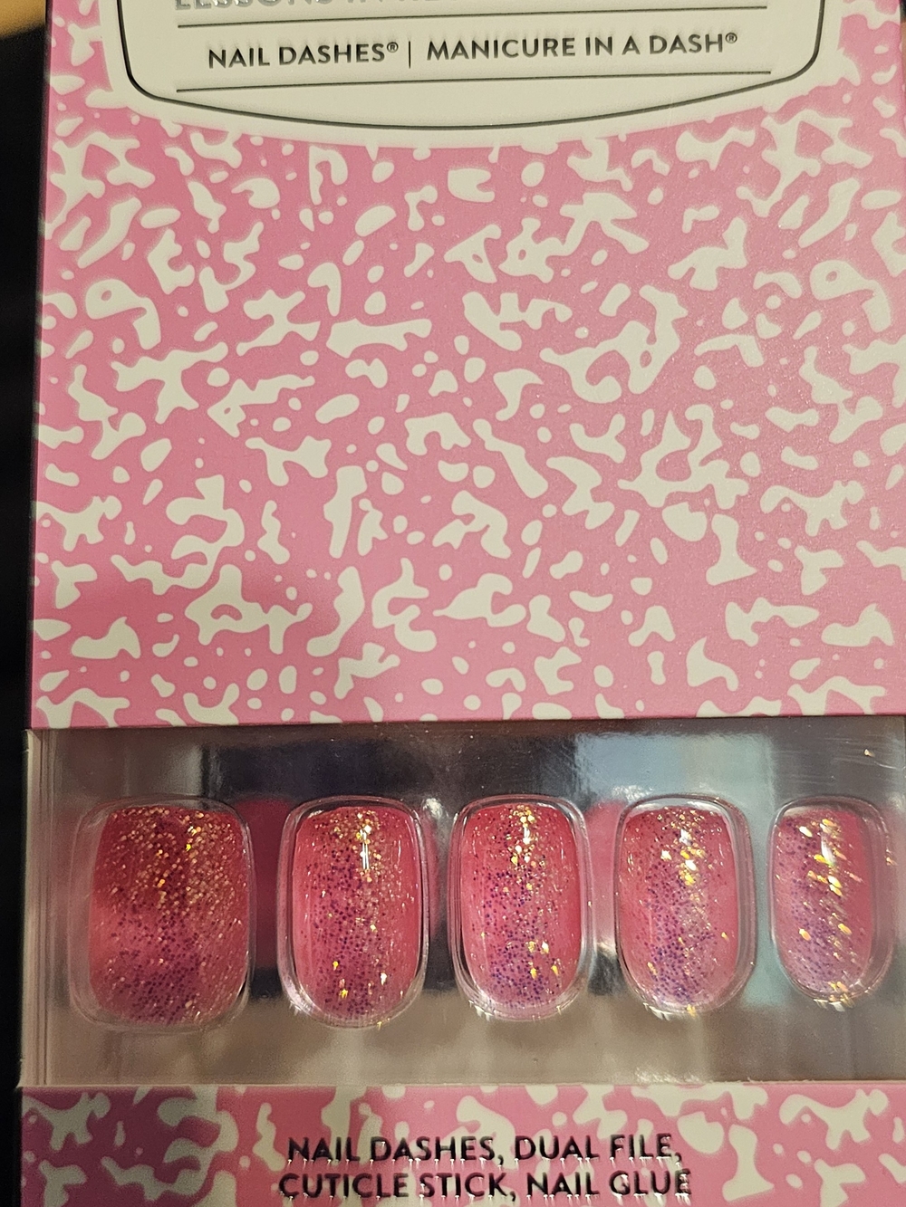 Nail Dashes Pink Glitter Press-On Nails - Sparkling Pink Manicure